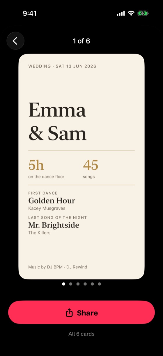 Wedding card for Emma and Sam